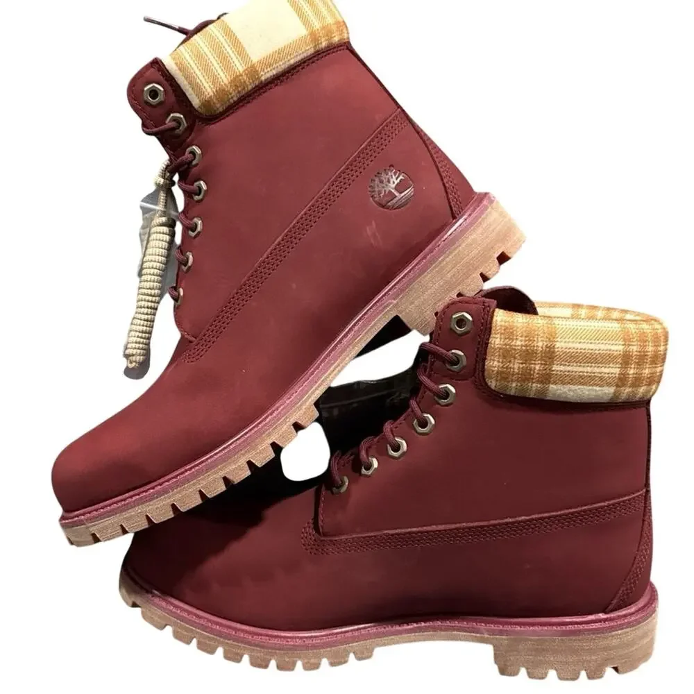 Timberland Premium Men‎ 6 inch Lace Waterproof Boots - Dark Red - Size: 10.5